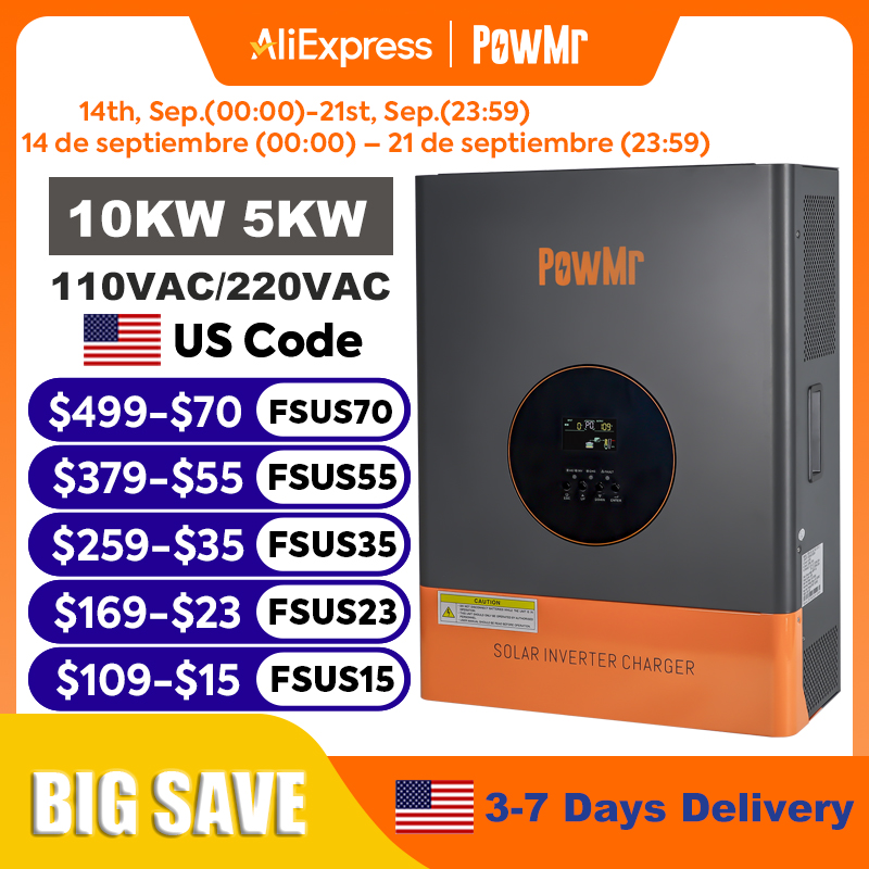 Split Phase Inverter 10Kw 110V 220V - PowMr 10KW 5KW Split Phase Inverter
