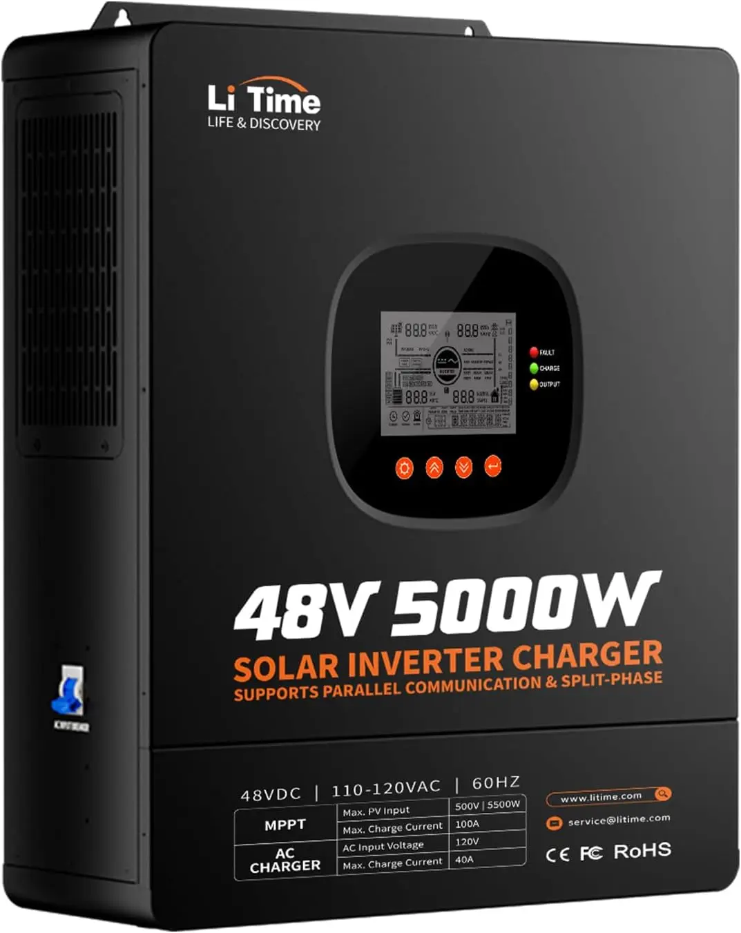 LiTime 5000W Pure Sine Wave In - Parallel Solar Inverter 48V 5000W Mppt recension och pris