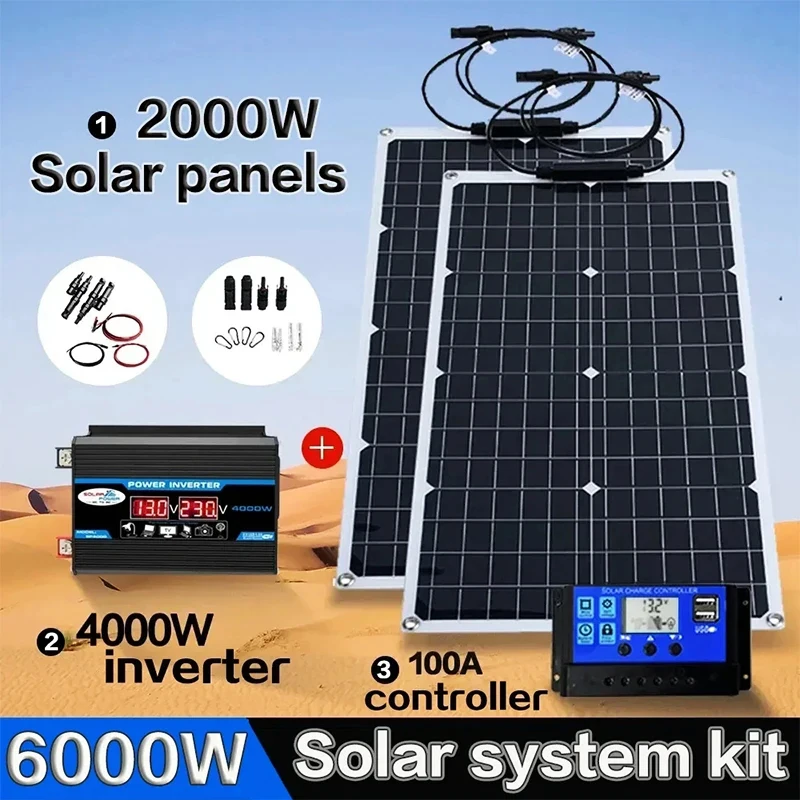 2000W All-in-One Solar Kit | 4 - Grid Tie Inverter Limiter 2000W recension och pris