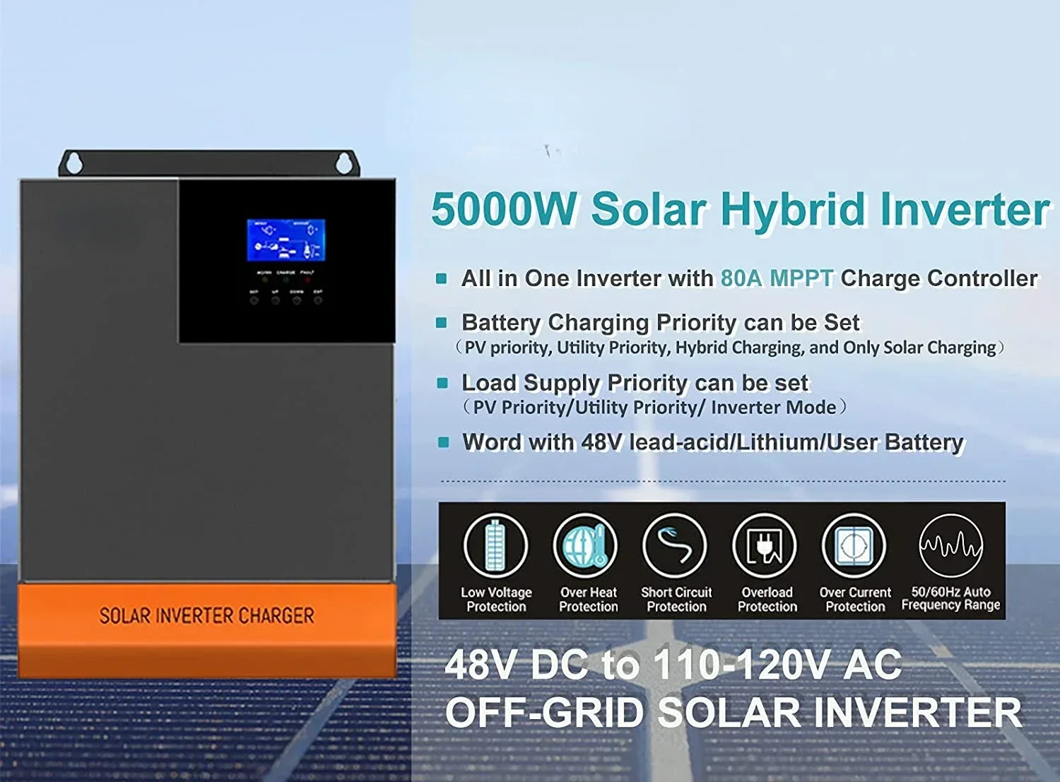 5.5kW MPPT 100A optical 220V 4 - Hybrid Solar Inverter 5.5Kw Mppt 48V recension och pris